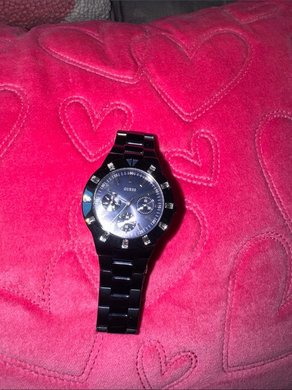 GUESS Women’s Navy Blue Crystal Accent Watch Needs Battery